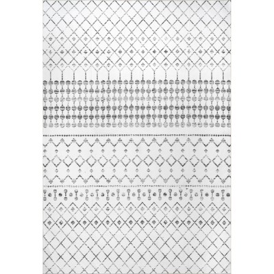 8'x10' Rectangle Loomed Geometric Area Rug Gray - nuLOOM