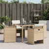 vidaXL Patio Chairs with Cushions 4 pcs Beige Poly Rattan - 4 of 4