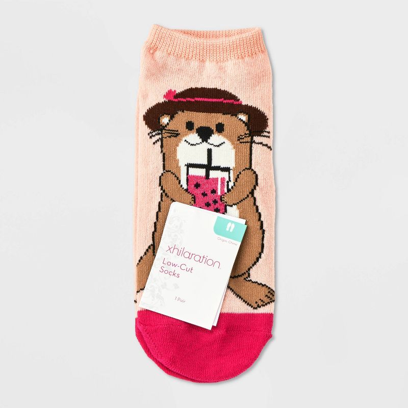 Women&#39;s Summer Otter Low Cut Socks - Xhilaration&#8482; Peach 4-10, 2 of 4