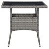 vidaXL 3 Piece Patio Dining Set Gray Poly Rattan and Glass - 3 of 4