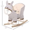 BABYYER Baby Rocking Horse, Stuffed Plush Ride-on Rocking Animal, Cute Donkey Rocker Toy with Sound, Wood Base Seat and Safety Belt for 18-36 Months - 4 of 4