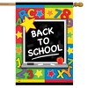 Back To School Chalklboard Fall House Flag ABC's Numbers 28"x40" Briarwood Lane - 2 of 4