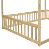 Kumasinova Full Size Bed Frame with Safety Rails,Canopy Floor Bed Frame with Guardrails,Wooden Full Bed Frame for Kids,Boys&Girls - 3 of 4