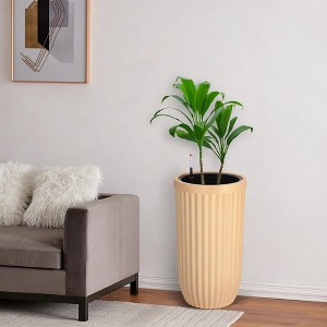 Tall Planter, Square Planter Set of 2, Large Indoor/Outdoor Flower Pots with Drainage Holes, Water Level Monitor & Wheels for Patio, Balcony, Garden - 1 of 4