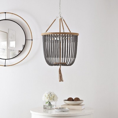 Angie 18" Grey Acrylic Beaded Pendant Light