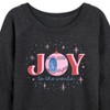 Women's - Instant Message - Joy To The World Christmas Ornament Lightweight French Terry Wide Neck Long Sleeve Shirt - 2 of 4