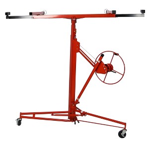 KTMBDW Drywall Lift 16FT Heavy Duty, 150lb Capacity Sheetrock Hoist with Telescopic Arm & Locking Wheels, Steel Panel Lifter for Ceiling Installation - 1 of 4