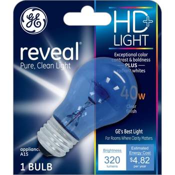 GE Reveal HD+ Light Bulb Appliance Bulb 40W Clear Finish Medium Base