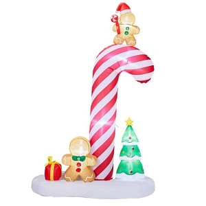 Karl Home 8.2FT Lighted Candy Cane with Gingerbread Men Christmas Inflatable Decoration - 1 of 1