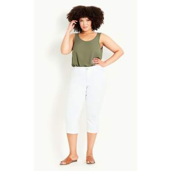 Women's Plus Size Denim Love Crop Jeans - white | EVANS