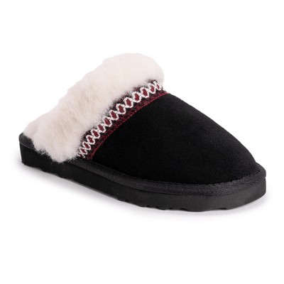 Muk Luks Women's Dawn Suede Scuff-ebony 8 : Target