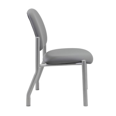 Gray Armless Vinyl and Metal Guest Chair