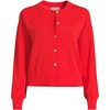 Lands' End Women's Cropped Fine Gauge Crew Neck Cardigan Sweater - 3 of 3