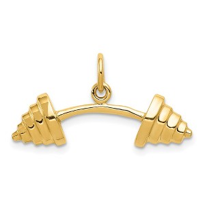 Black Bow Jewelry 14k Yellow Gold Curved Barbell Pendant - 1 of 4