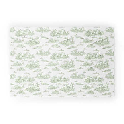 Evanjelina & Co Toile De Jouy Sage 30" x 20" Welcome Mat - Society6 - image 1 of 3