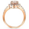 Pompeii3 1 1/2 CT Oval Morganite & Diamond Halo Ring 14K Rose Gold - 2 of 4