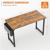 Sevobal Desks Game Computer Desk With Storage, Home Office Modern Simple Style Pc Table For Youth Student Adult, Brown, 32"*19.7"*29.8" - 3 of 4