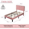VECELO Queen/Full/Twin Upholstered Platform Bed Frame with Button Tufted Adjustable Headboard - 2 of 4