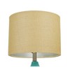 Cresswell Lighting 26.5" Quilted Ceramic Table Lamp with Natural Linen Drum Shade Aqua Blue: ETL Listed, Modern Design - image 2 of 4