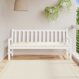 Aghana Digitals Cream Oxford Fabric Garden Bench Cushion - Weather-Resistant, Breathable, Secure - 1 of 4