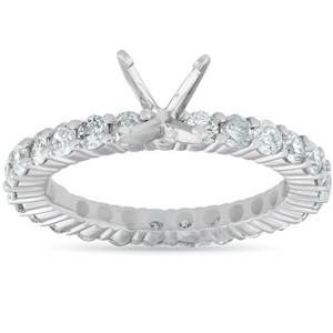 Pompeii3 1 1/2ct Diamond Eternity Mount Engagement Ring Setting 14k White Gold - 1 of 4