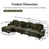 L-Shaped Sectional Sofa with Ottoman, 4-Seater Sofa with Removable Ruffle Skirt and Flared Arms, Chenille Sofa with Cushion-Coolbibila - 4 of 4