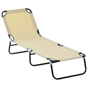 74.75'' Foldable Outdoor Chaise Lounge Chair, 5-Level Reclining Camping Tanning Chair with Strong Oxford Fabric - 1 of 4