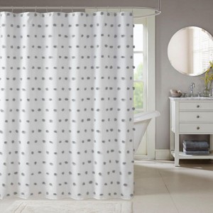 SEVOBAL Shower Curtain Casual Design with All Over Pom Pom Detail Easy to Coordinate with Bathroom Decor, Grey, 72"*72"*0.13" - 1 of 4