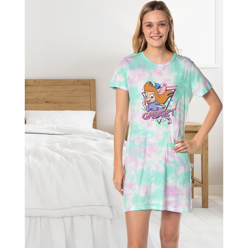 Disney Women's Chip 'n Dale: Rescue Rangers Gadget Nightgown Pajama Shirt Multicolored, 4 of 5