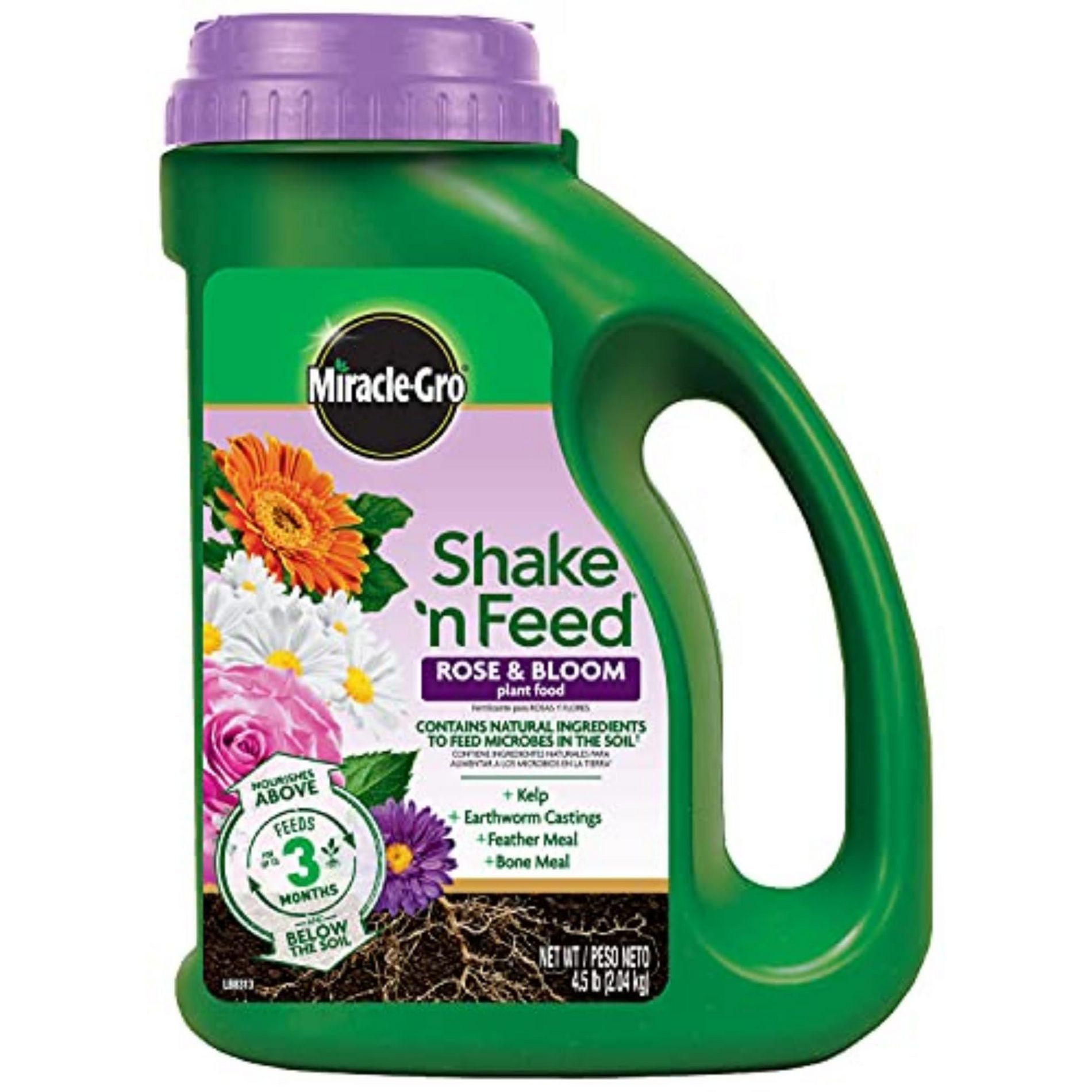 Miracle-Gro Shake 'n Feed Rose & Bloom Plant Food - Long-Lasting Granular Fertilizer for Flowering P