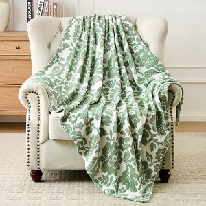 Walensee 50" x 60" Reversible Chenille Jacquard Throw Blanket – Ultra Soft Texture, Lightweight & Cozy, Machine Washable Blanket or Couch Cover - 1 of 4