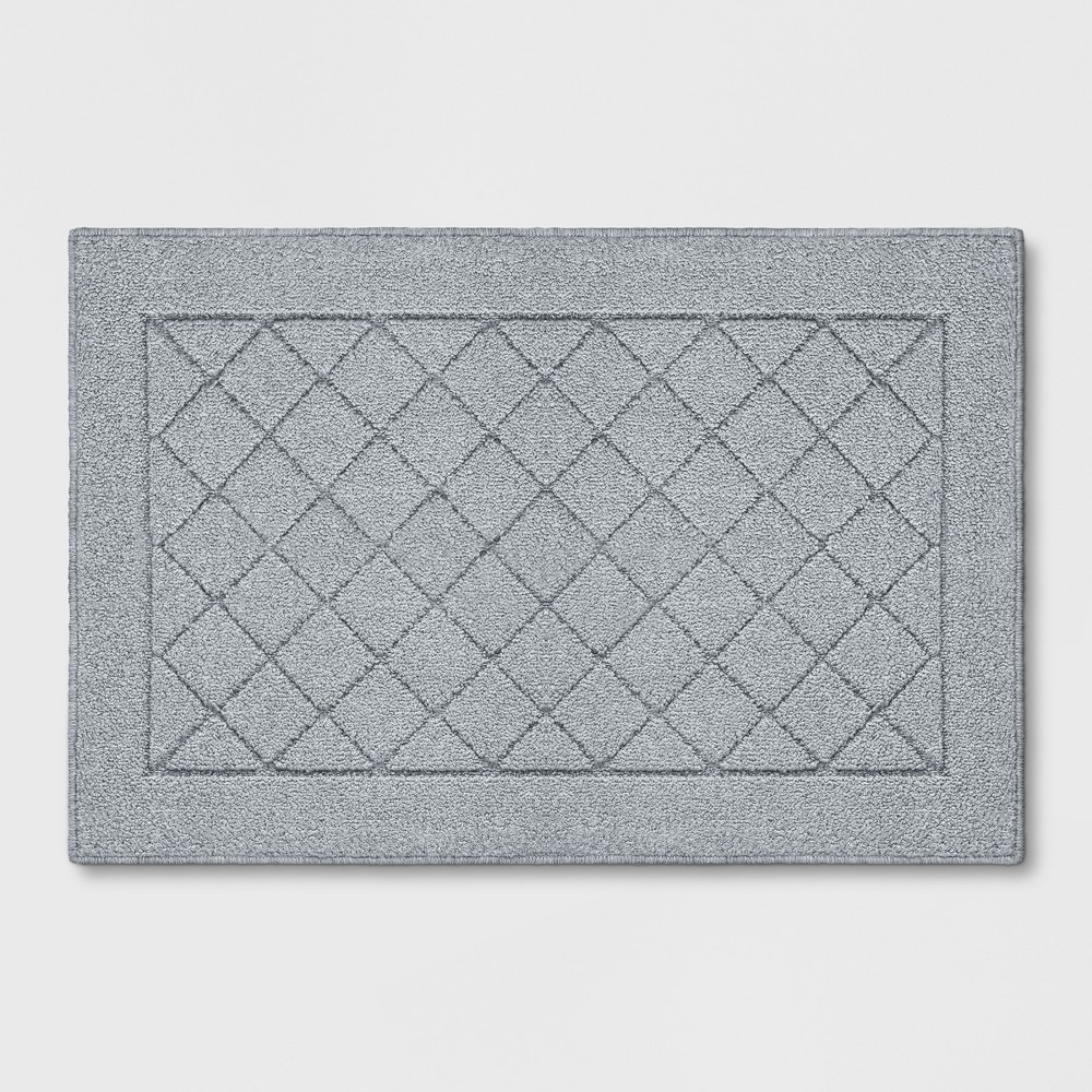 Photos - Area Rug 1'8"X2'6" Washable Diamond Clarkson Tufted And Hooked Accent Rug Gray - Th