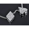 Alilang Sparkling Rhinestone Playing Card Suit Necklace with Silver Tone Chain - 3 of 4