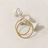 Anna-Kaci Women's Gold Textured Hoop Earrings for Versatile Styling - 2 of 3