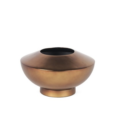 HomeRoots 5" Antiqued Bronze Metal Table Vase