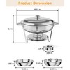 Chafing Dish Buffet Set of 6 Pack, Round Stainless Steel Food Warmers Buffet Servers Sets with Food & Water Pan, Lid, Frame, Fuel Holder for Parties - 3 of 4