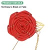 Unique Bargains Wedding Rose Men Suit Boutonnieres Lapel Pin with Gold Leaf Brooch 6 Pcs - 2 of 4