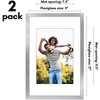 Americanflat 2 Pack of Picture Frames with Mat - Plexiglass Cover - 2 of 4