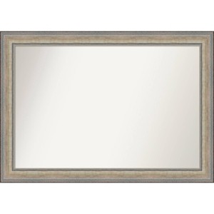 41"x29" Non-Beveled Wood Bathroom Wall Mirror Fleur Silver - Amanti Art: Modern Rectangular Design, Wall Mounted, Includes Hardware - 1 of 4