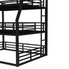 Kumasinova Bunk Bed,Metal Triple Bunk Bed with Ladder,Safety Guardrails for Kids,Bedroom,Noise-reduced Design - 4 of 4