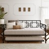 RealRooms Penelope Metal Geometric Daybed with Trundle, Twin, Black - 2 of 4