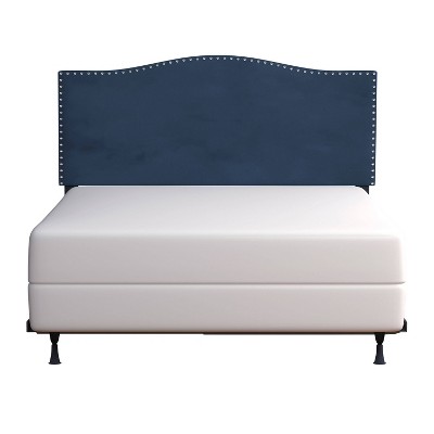 Full/Queen Kiley Velvet Upholstered Headboard with Frame Blue - Hillsdale Furniture