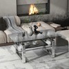 VYNXARIA 39.4" Transparent Tempered Glass Coffee Table with 2-Tier Storage - 3 of 4