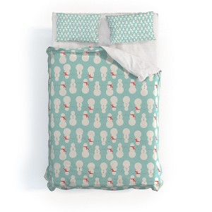 Allyson Johnson Cute Snowmen Duvet Cover + Pillow Sham(s) - Deny Designs - 1 of 4