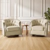 Perry Chesterfield Rocker and Swivel Genuine Leather Chair Set of 2|HULALA HOME - 2 of 4