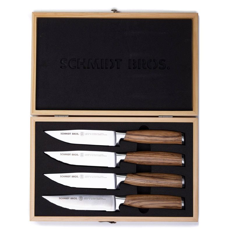 Schmidt Brothers Cutlery Zebra Wood 4pc Jumbo Steak Knife Set, 2 of 3
