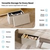 Pinmoco 15/30/43 inch Folding Storage Ottoman Bench with White Blanket and Side Pocket, Corduroy Storage Bench Footrest for Entryway Living Room - 2 of 4