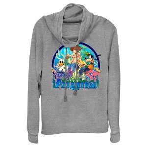 Juniors Womens Kingdom Hearts 1 Mermen Friends From Atlantica Cowl Neck Sweatshirt - 1 of 4