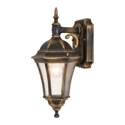 VAXCEL Newark Weathered Bronze Motion Sensor Dusk to Dawn Traditional Outdoor Wall Light with Clear Glass