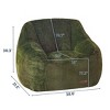 MAXYOYO Bean Bag Chair - Faux Fur Oversized Bean Bag Couch with High Backrest, Green - 3 of 4